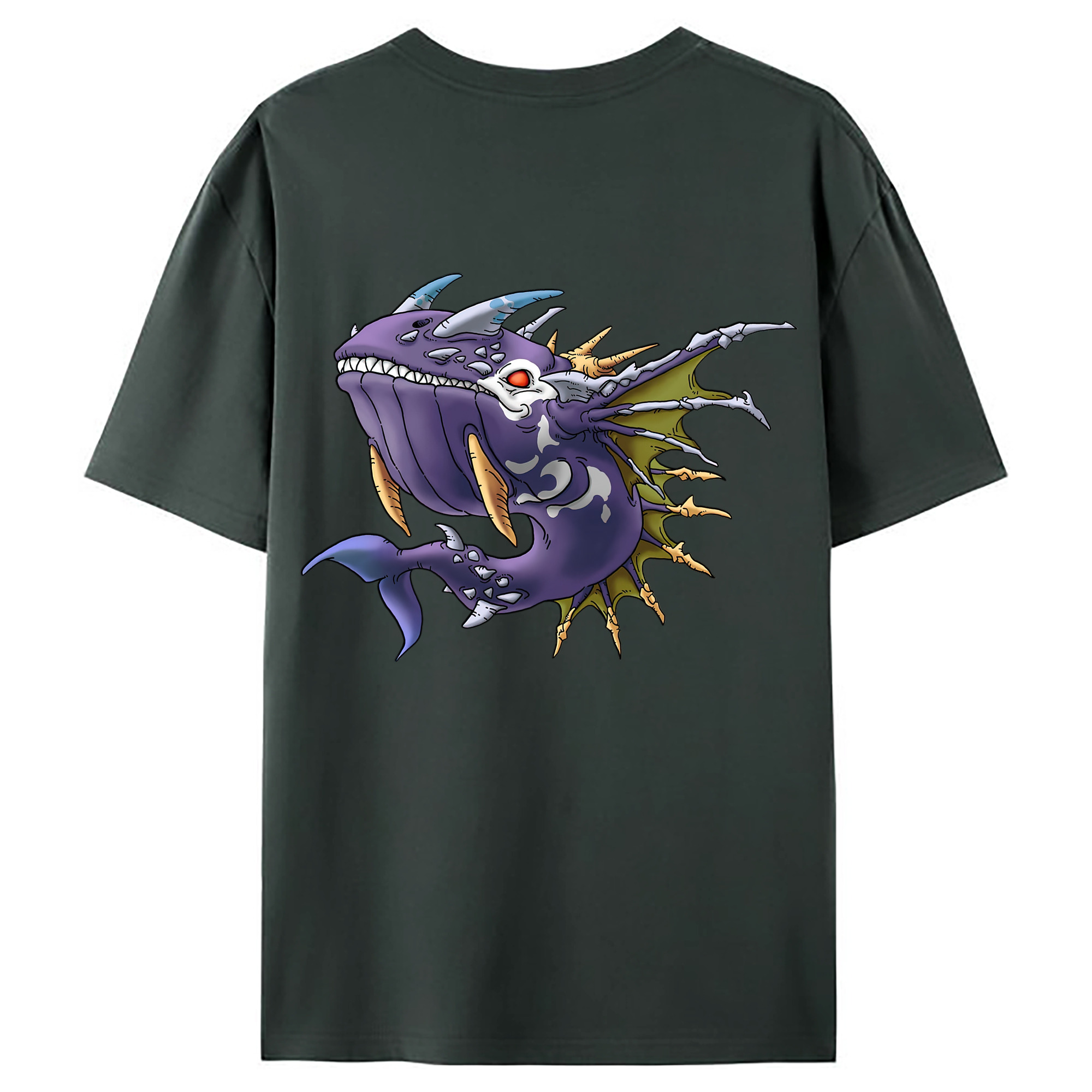 （画像用） ドラゴンクエスト Doragon Kuesuto Dragon Quest 綿100％ メンズ半袖Tシャツ（バックプリント） 通気性